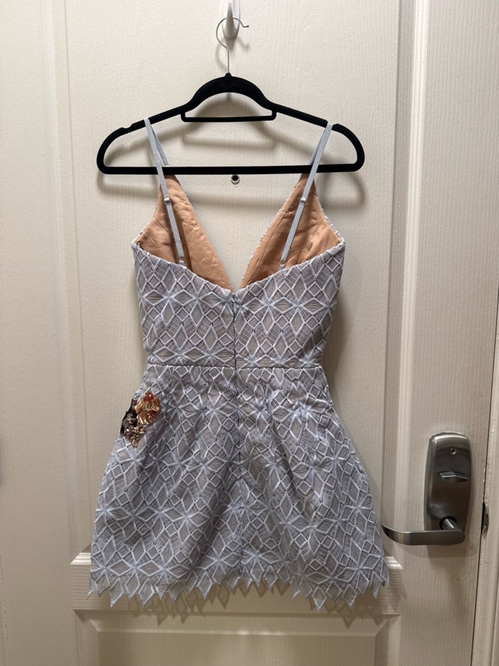 Helsi Chloe Sequin Lace Sleeveless Minidress in Blue floral lace  Size XS NWT - Picture 3 of 4